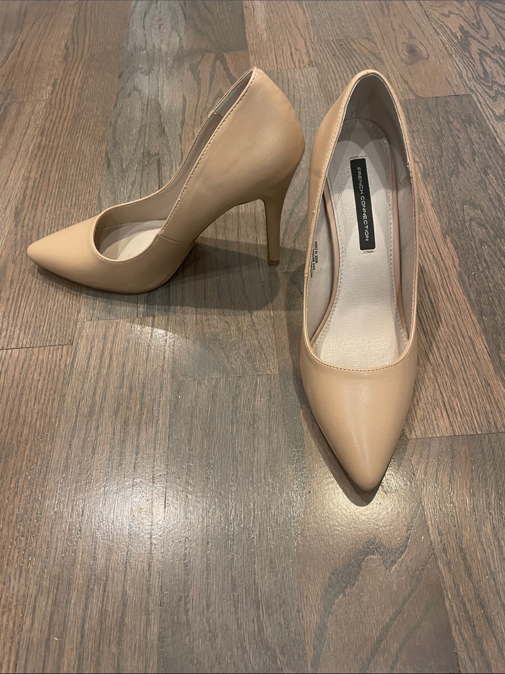 French Connection Beige Pointed Toe Stiletto Pumps